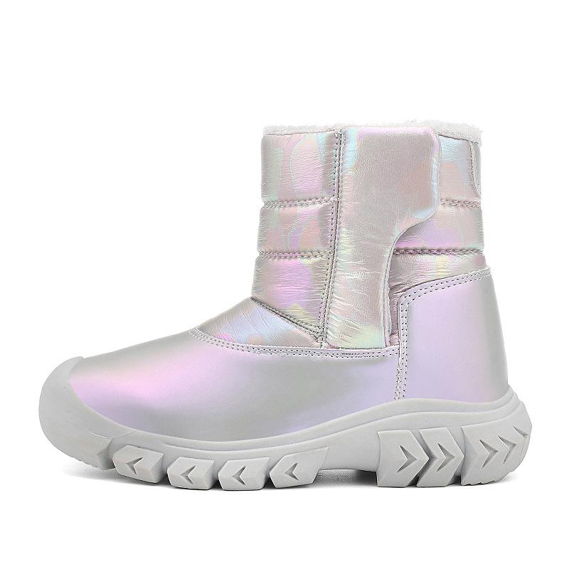 Children's cotton shoes Children's high-top snow boots Winter waterproof and piled thickened warm Children's cotton outdoor sports shoes