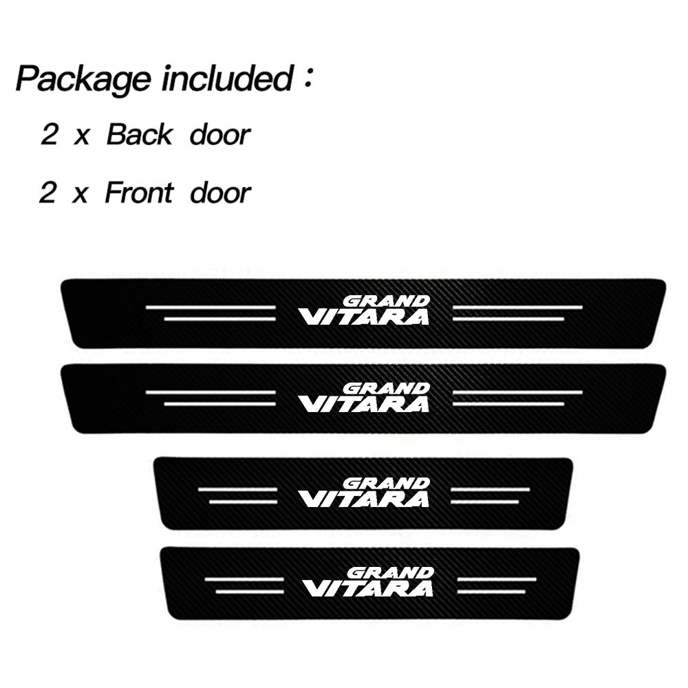 

4Pcs Car Door Sill Carbon Fiber Sticker Threshold Side Anti Scratch Tape Waterproof Decal for Suzuki Grand Vitara