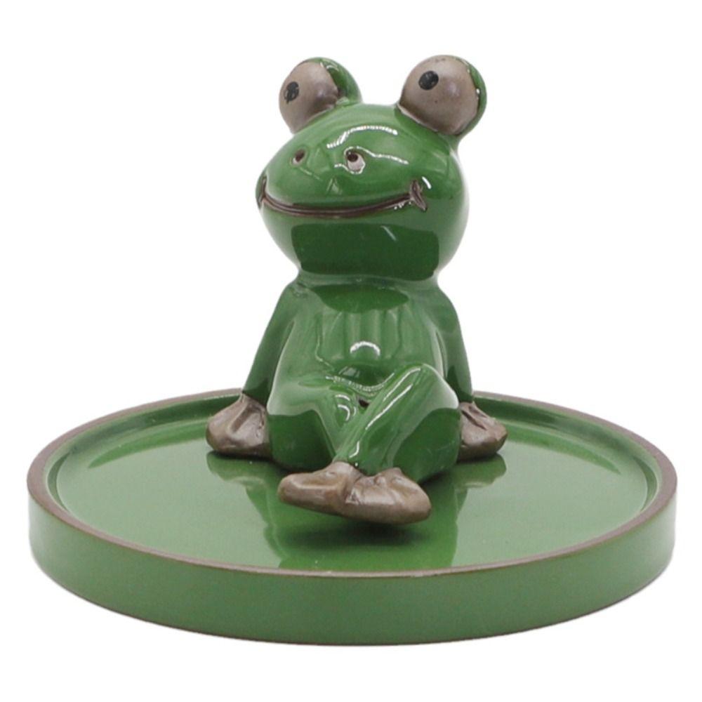 Pcs Cute Handmake Frog, Mushroom Shape Ceramics Crafts Aromatherapy Base Incense Stick Holder Frog Figurines Desktop Ornaments