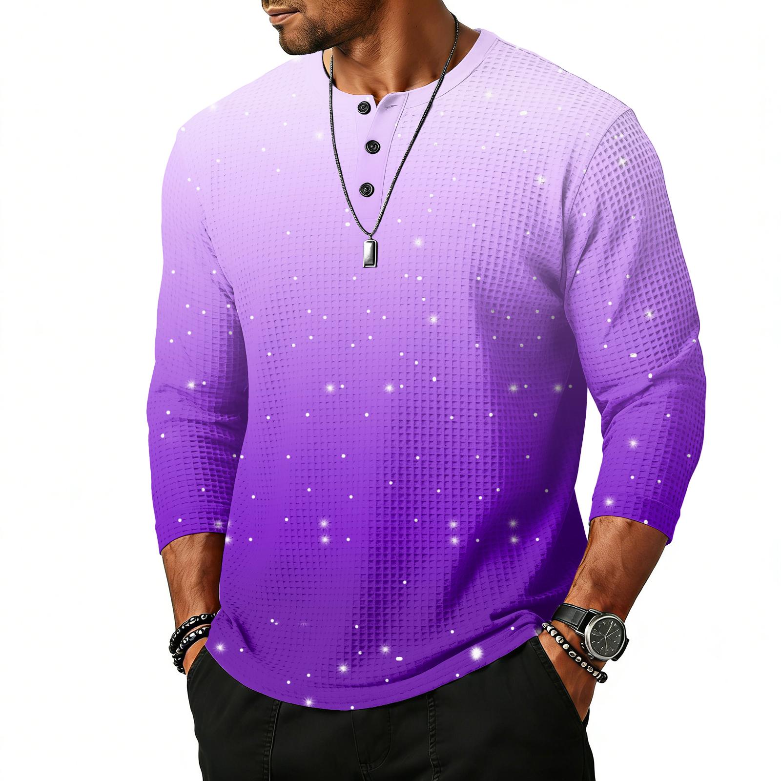 

Чоловічий топ з рукавом реглан три чверті L фіолетовий