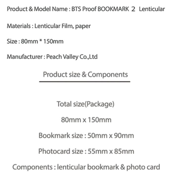 BTS 3D-Foto-Lentikular-Lesezeichen-Beweis, Version 2