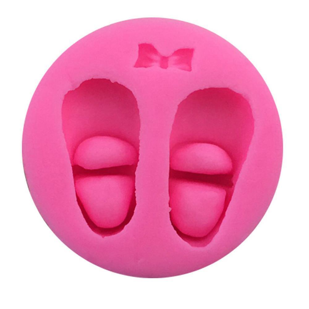 Silikon-Kuchenformen, 3D-süße Babyschuhe, Schleife, Schokolade, Süßigkeitenform, Fondant, Kuchendekorationswerkzeuge