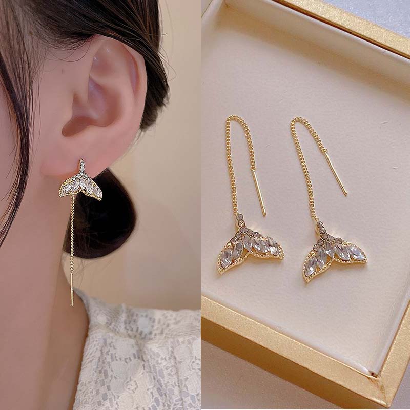 

Fashion Drop Ear Line Long Hanging Earrings for Women Gold Color Zircon Crystal Piercing Threader Earing Ear Accessories Jewelry
