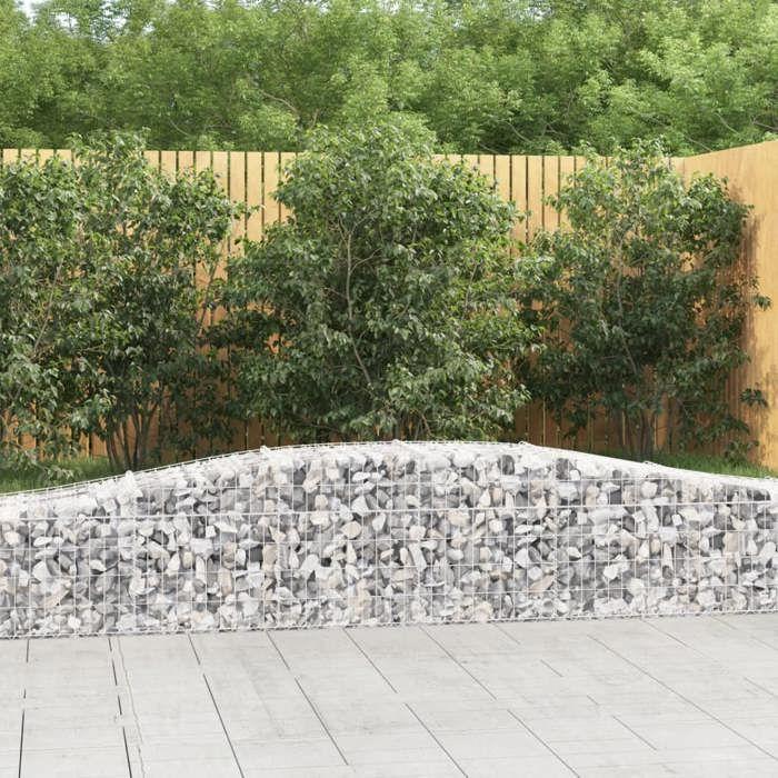 VidaXL Panier de Gabions Arqué Cage à Gabion Mur de Gabion Panier à Pierre Gabion pour Pierre Jardin Patio Extérieur 153412