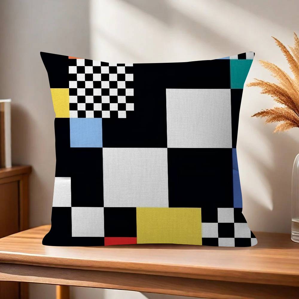 Black and White Abstract1  Pillow Covers Cartoon Sofa Decorative Home Doublesided Printing Short Plush Cute Cushion Cover