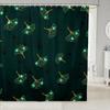 Green Ginkgo Biloba Shower Curtain Gold Ginkgo Leaves Modern Bathroom Shower Curtains Set Waterproof Botanical Bath Curtain Sets