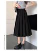 Gefalteter Midi-Rock für Damen - Hohe Taille, Ballett-Stil, A-Linie, Perfekt für den Herbst und Winter