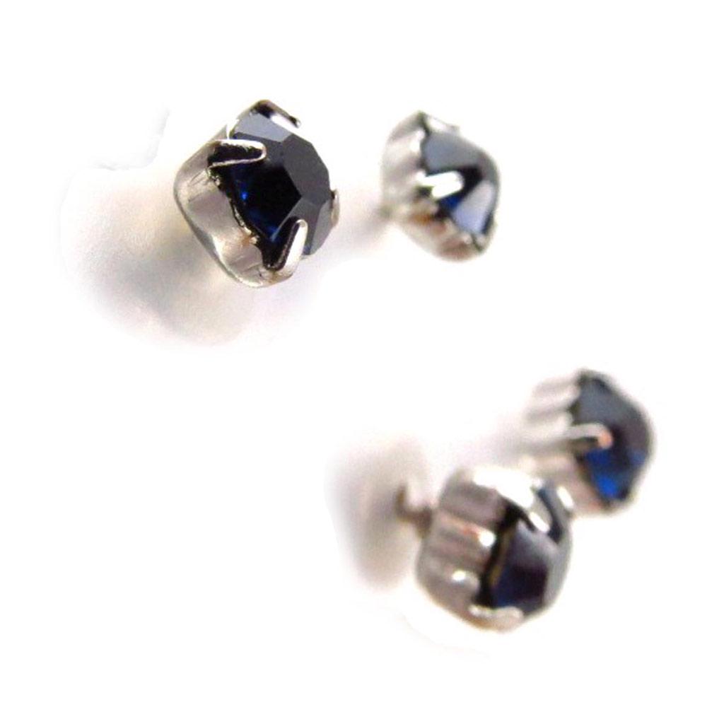 Les Trésors De Lily [J6223] - 3 Pairs of Blue 'Cristal' Earrings