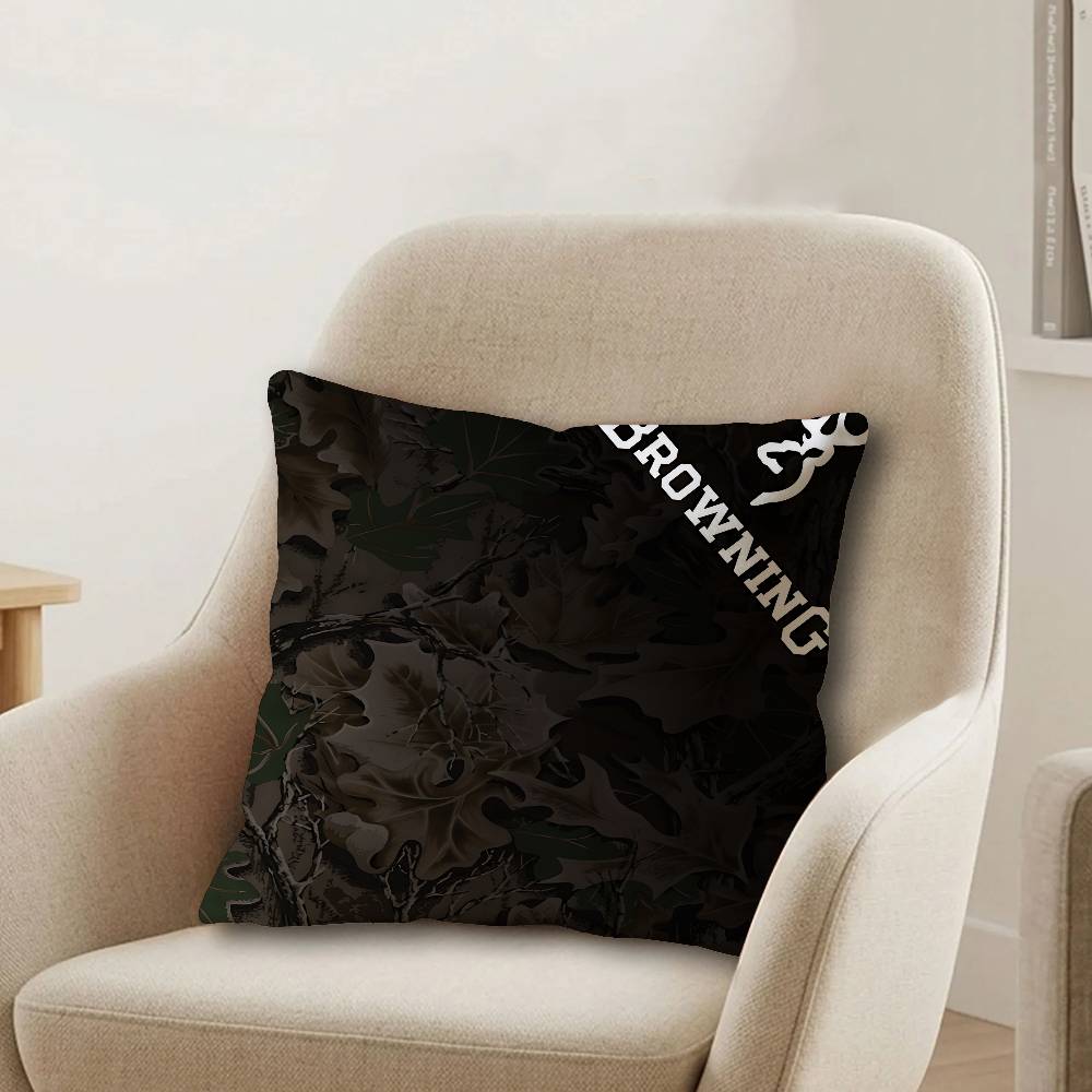 BBrowning Logo Personalized Pillow Cover Kids Bedroom Wild Party Decor Pillowcase kid Birthday shower Gift
