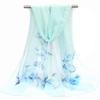 2026 Silk Chiffon Women's Scarf: Korean Style, Versatile, Long, and Thin for Spring, Autumn, Beach, or Winter Decoration