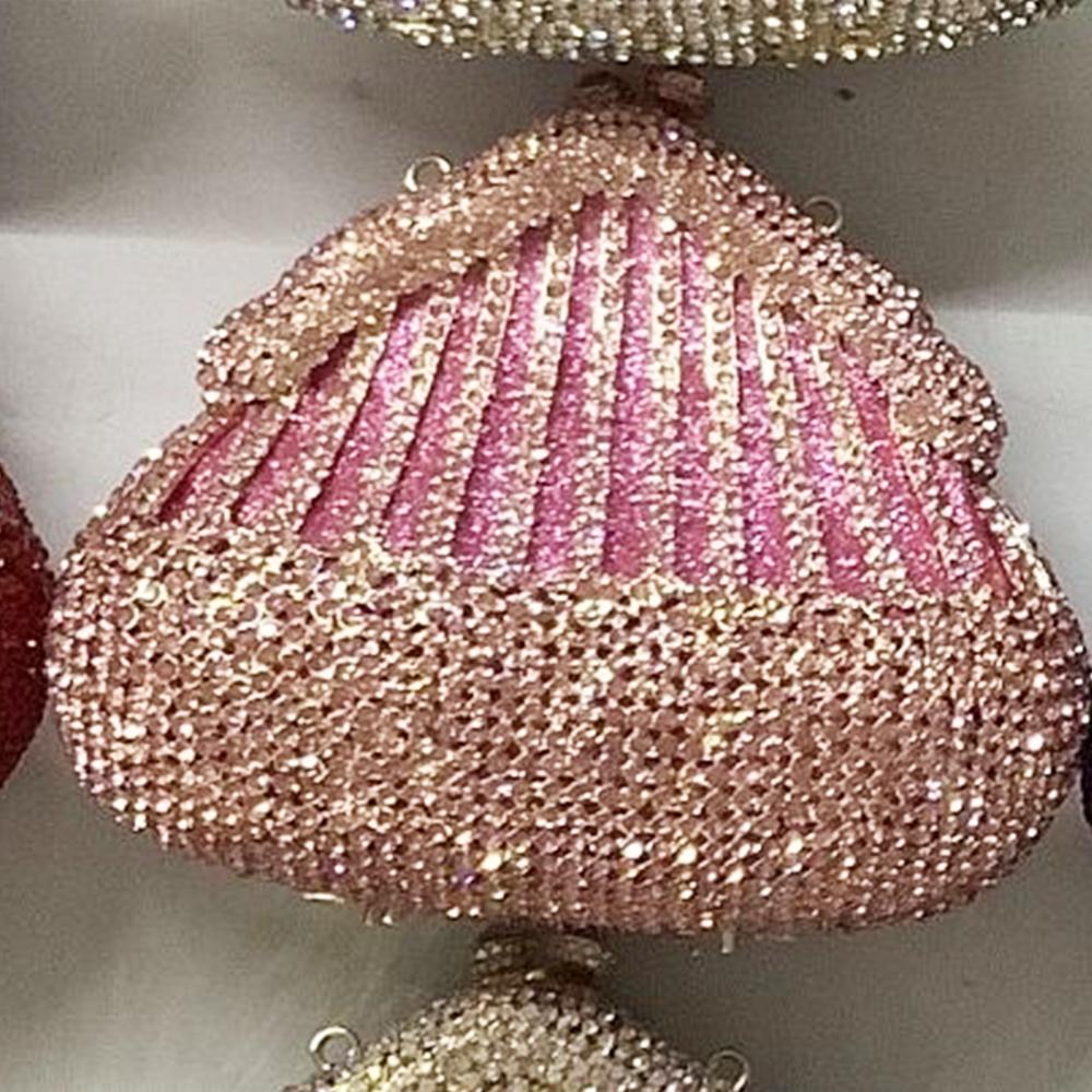 

Luxury Silver Crystal Diamond Wedding Bridal Clutch Formal Rhinestone Women s Handbag Stone Handbags for Prom Evening Purses 17cmX14cmX9cm розовый