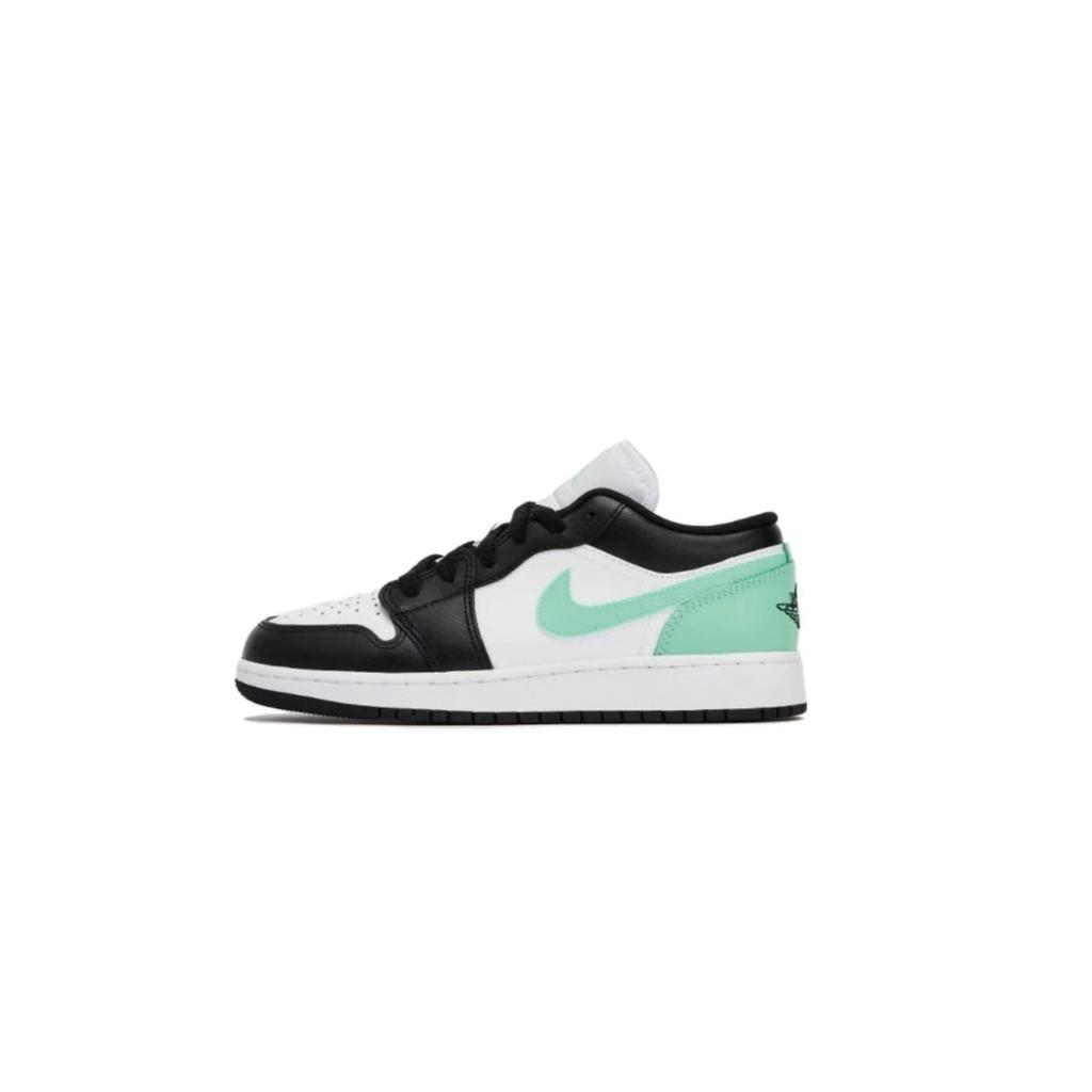 Jordan Air Jordan 1 Puppy Fragment Low top Vintage Basketball Shoes Men's Black White Green 553558-131(Team85-)