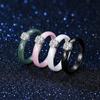 3mm Thin Ceramic Promise Ring for Women Minimalist Pink Green White Black