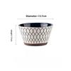 Japanese Underglaze Color Ceramic Bowl Set High Foot Rice Bowl Large Capacity Retro Tableware