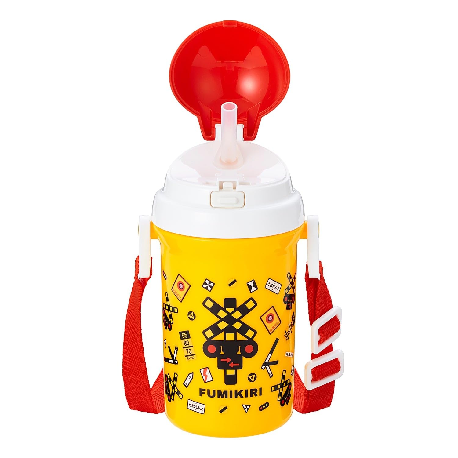 

Popondetta railroad crossing plastic bottle with straw 400ml жовтий