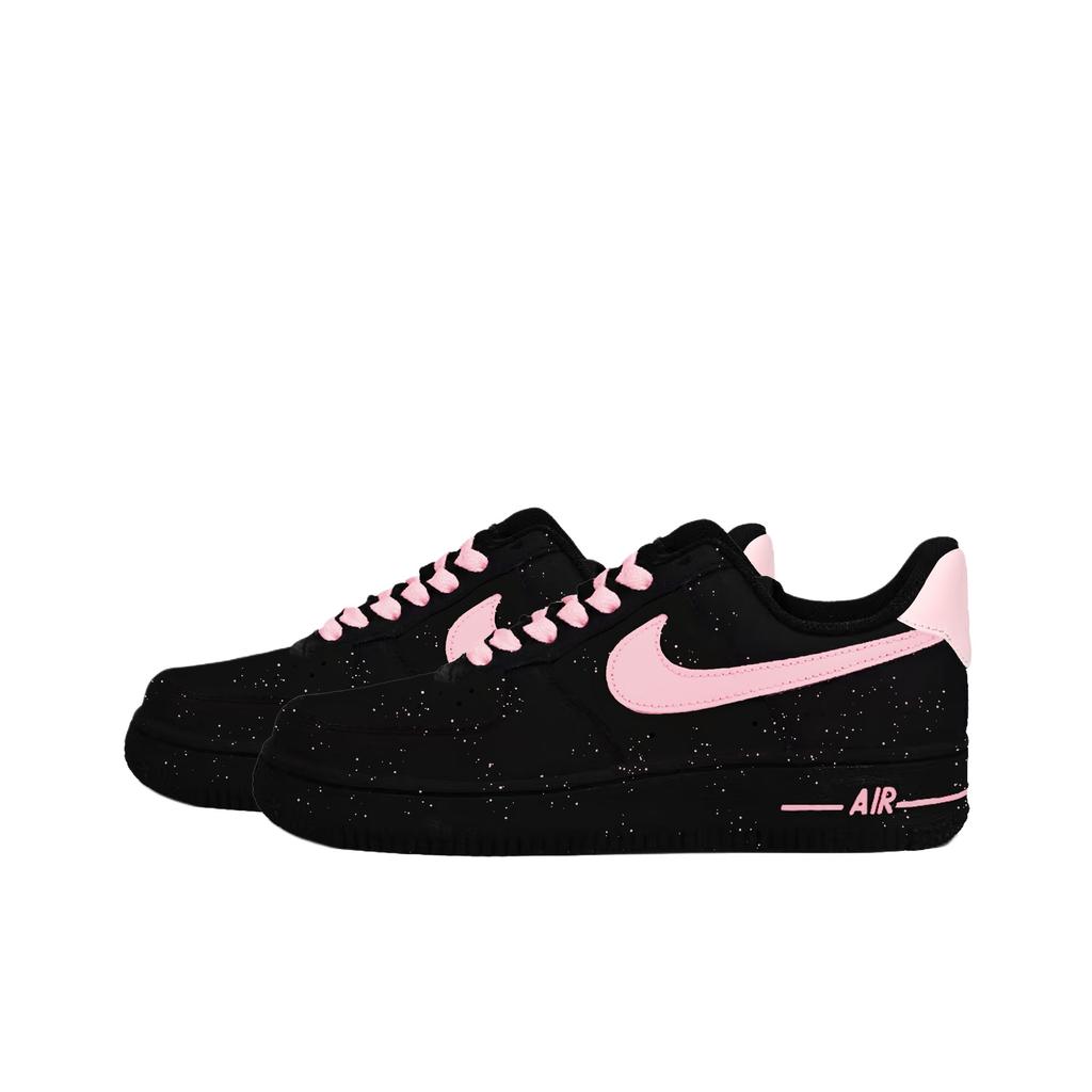 Nike Air Force 1 Abrasion Resistant Low top Skateboard Shoes Women's Black Pink DD8959-001(Team1039-)