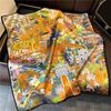 Natural Real Silk Scarf Women New Print Neck Hairband Square Shawl Neckerchief Female Hijab Poncho Bandana Headband