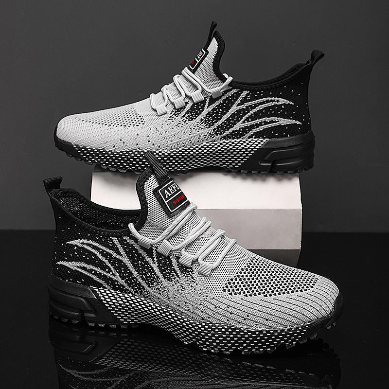 Large size sports shoes men's new running shoes breathable casual shoes fashion lace-up