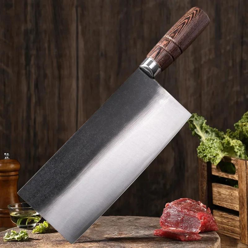 Kitchen Knives Chef Cleaver Meat Fish Chopping Vegetables Butcher Boning Slicing Knife Handmade Blade Wood Handle Cleaver Knife