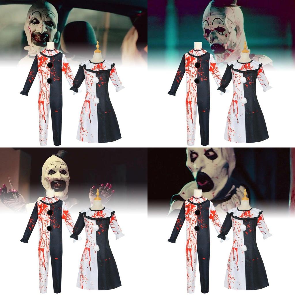 Creepy Summer Horror Movie Clown Cosplay Outfit For Halloween And Events