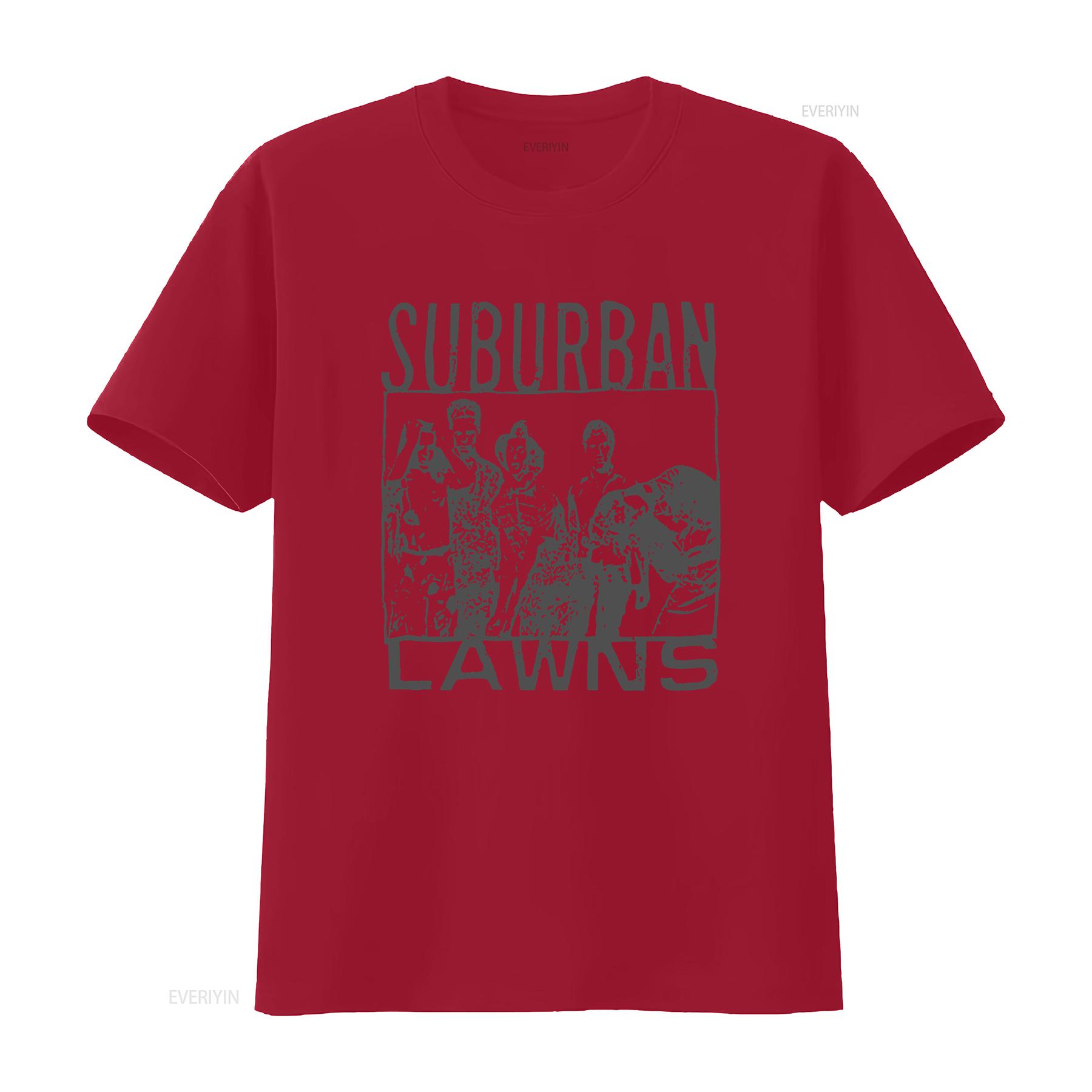

Vintage Design Suburban Lawns White T Shirt vintage Washed Slightly designer clothes Casual Unisex Top For Everyday Wear homme S