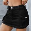 European and American Women's Style Autumn New Street Solid Color Low Waist Slim Hip Skirt Short Skirt