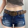 Metal Buckle Retro PU Leather Belt Ethnic Style Trouser Decoration Y2k Style Waist Belt  Party