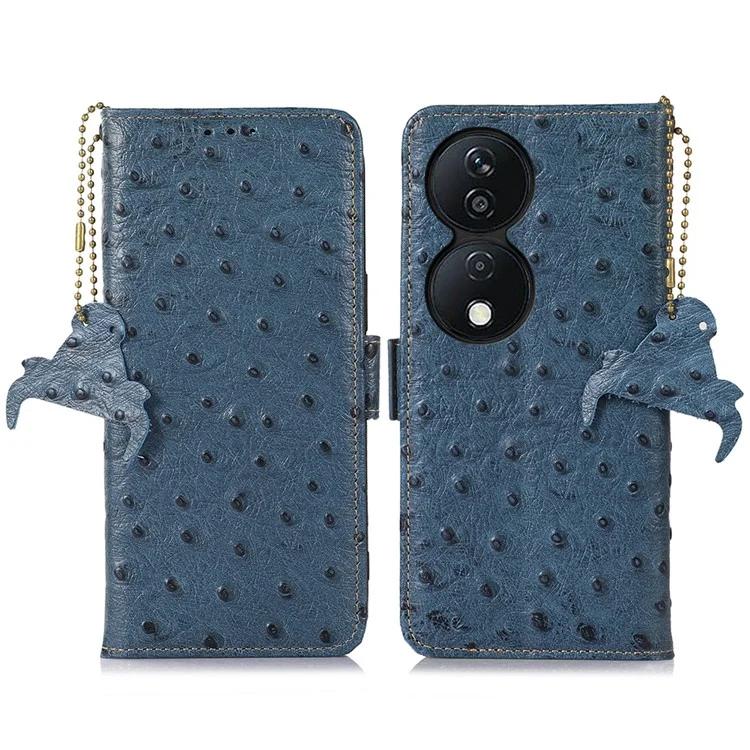 

Для Honor X7b 4G / 90 умный магнитный чехол с блокировкой RFID из натуральной коровьей кожи, чехол-подставка