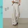 ESE-Y Women's Linen Blend Relaxed Wide-Leg Pants