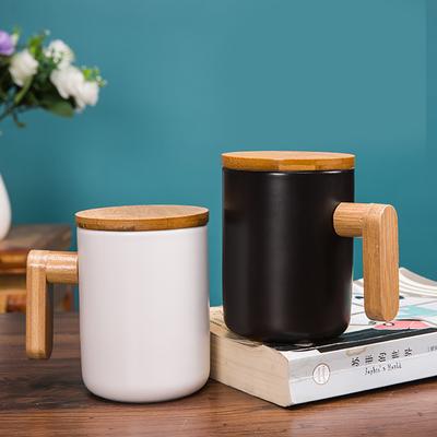 Keramikbecher mit Holzgriff, originelle Tassen, Kaffeetassen, schöne Teetassen zum Angeln, Becher mit Deckel, Thermo-Weihnachtsbier, Anime-Set
