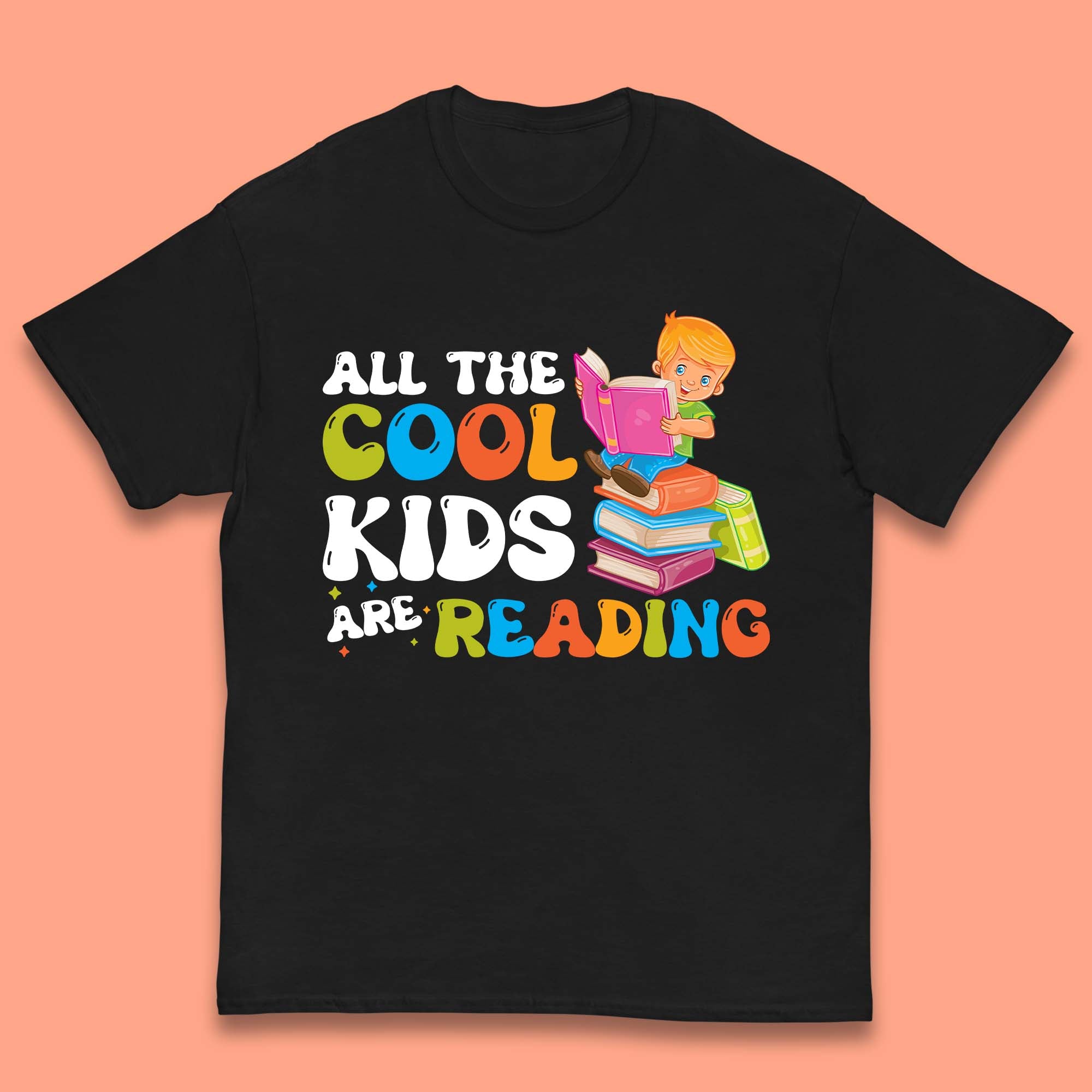 All The Cool Kids Are Reading Kids T-Shirt 110