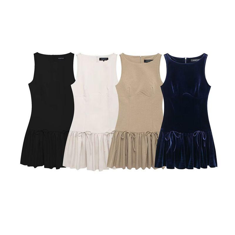 Kaslead New Arrival Women's Clothing Fashion Style Fashion Minimalist Bowknot Decoration Mini Dress 3152278