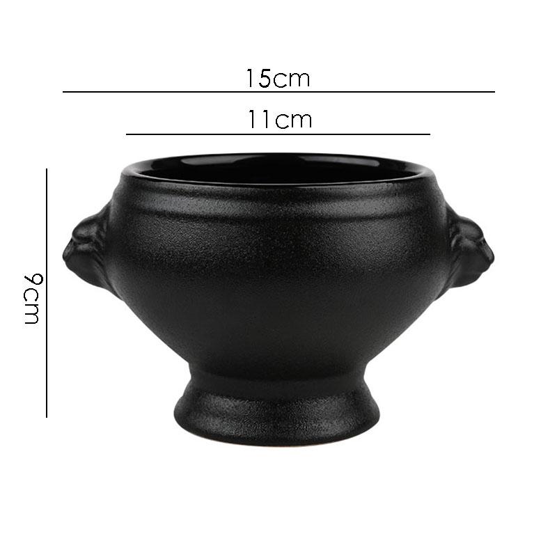 Ceramic Soup Bowl Restaurant Creative Lion Head Embossed Handle Bowl Dessert Bowls Snack Bowls Salad Bowls Home Tableware