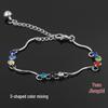 Adjustable Korean Diamond Alloy Silver Bracelet for Women - No Fading, Elegant Design
