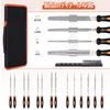 20-Piece Metal File Set: Includes Wood, Iron, and Bar Files, Round, Half-Round, Triangular, and Flat Metal Files, and Includes a Storage Bag