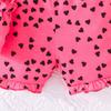 Girls' Heart Print Cami Romper with Matching Bag