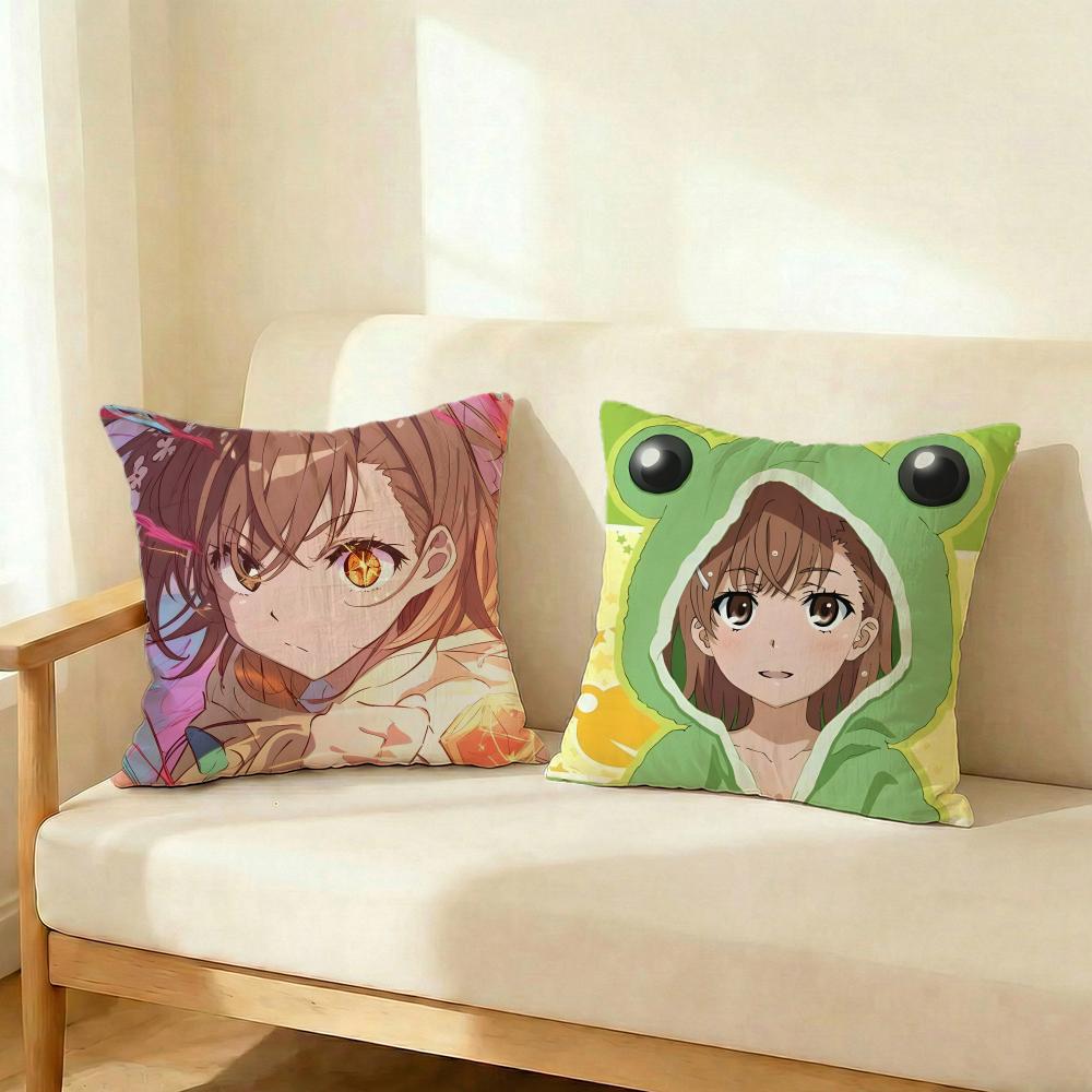 A Certain Scientific Railgun Cushion Cover Decorative Cushions Covers Cover Sofa 50X50 Pillow 4 Piece 45X45 40X40 Pillowcase