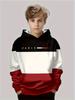 Boys Hoodie Stripe Printed Pullover Long Sleeve Thin Hooded Sweatshirt for Autumn Casual Versatile Classic Color Matching Design