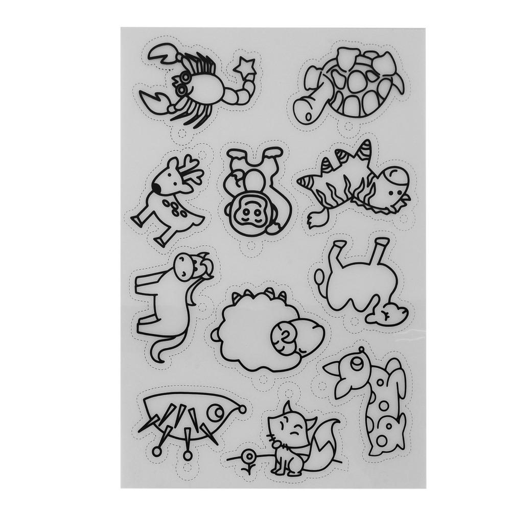 8 PCS Cute Animal Heat Shrink Sheets Colorable Different Patterns Shrink Plastic Sheets White Shrinky Art Paper DIY Crafts