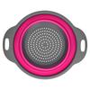 Drain Basket Silicone Round Folding Fruit Drain Vegetable Washing Basket with Handle for Home Kitchen
