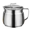 Extra Thick Stainless Steel Oil Filter Pot with Lid and Built-In Filter Suitable for Home Cooking Oil Storage and Filtration