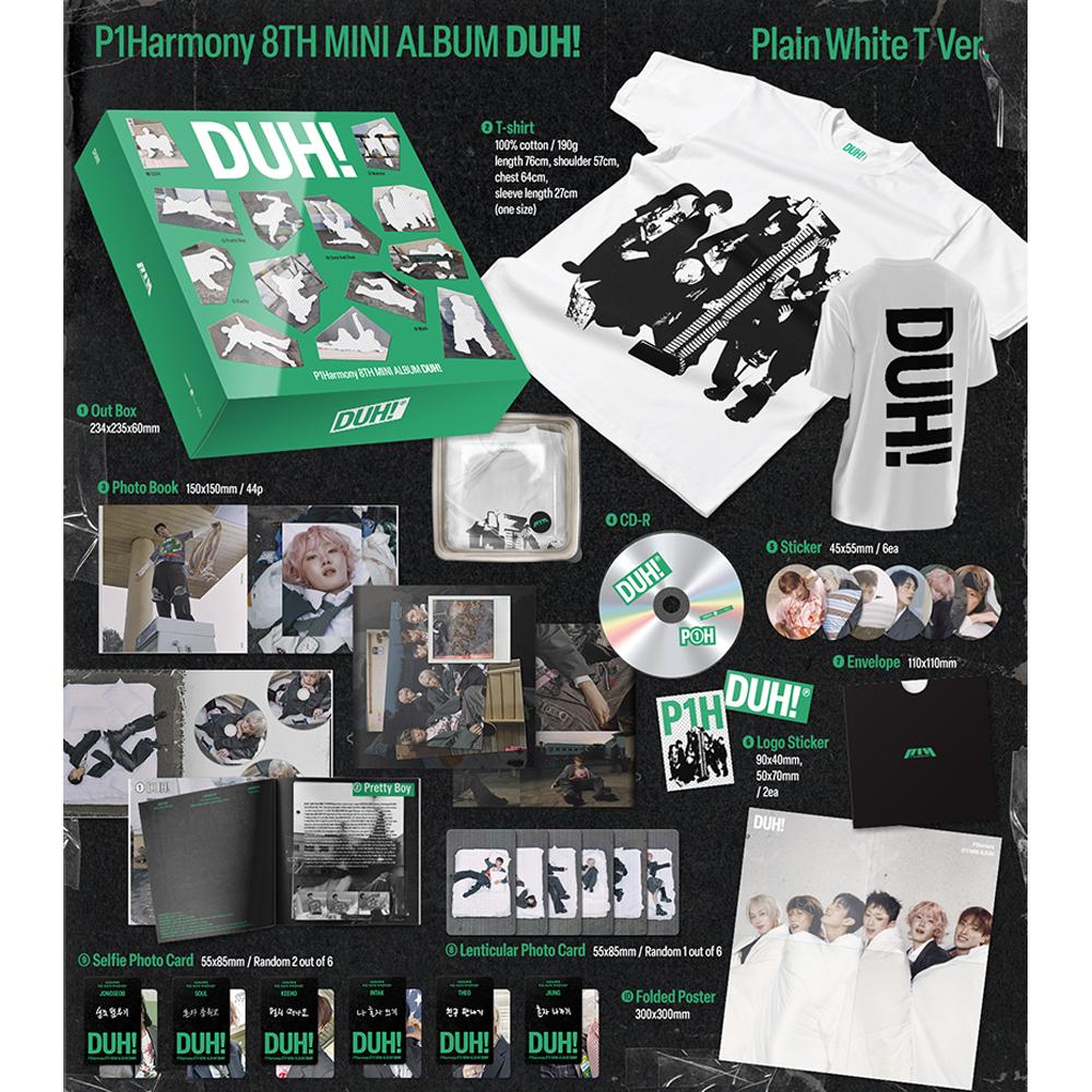 P1Harmony ACH! (Einfaches weißes T-Shirt.) [Begrenzte Version]