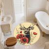 Deer Antler Flowers,Round Area Rug,Carpet Rug for Living Room Bedroom Sofa Playroom Decor,Non-slip Floor Mat