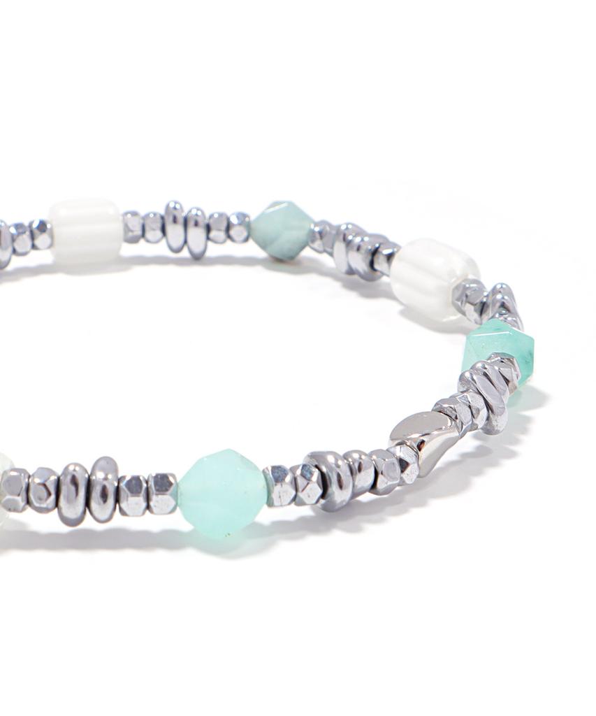 Polalita Mint Amazonite Hematite Bracelet (Plt-Br-132_Mt)