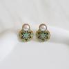 _dd46 Emerald Pearl Antique Earrings & Clip-ons 2 Types