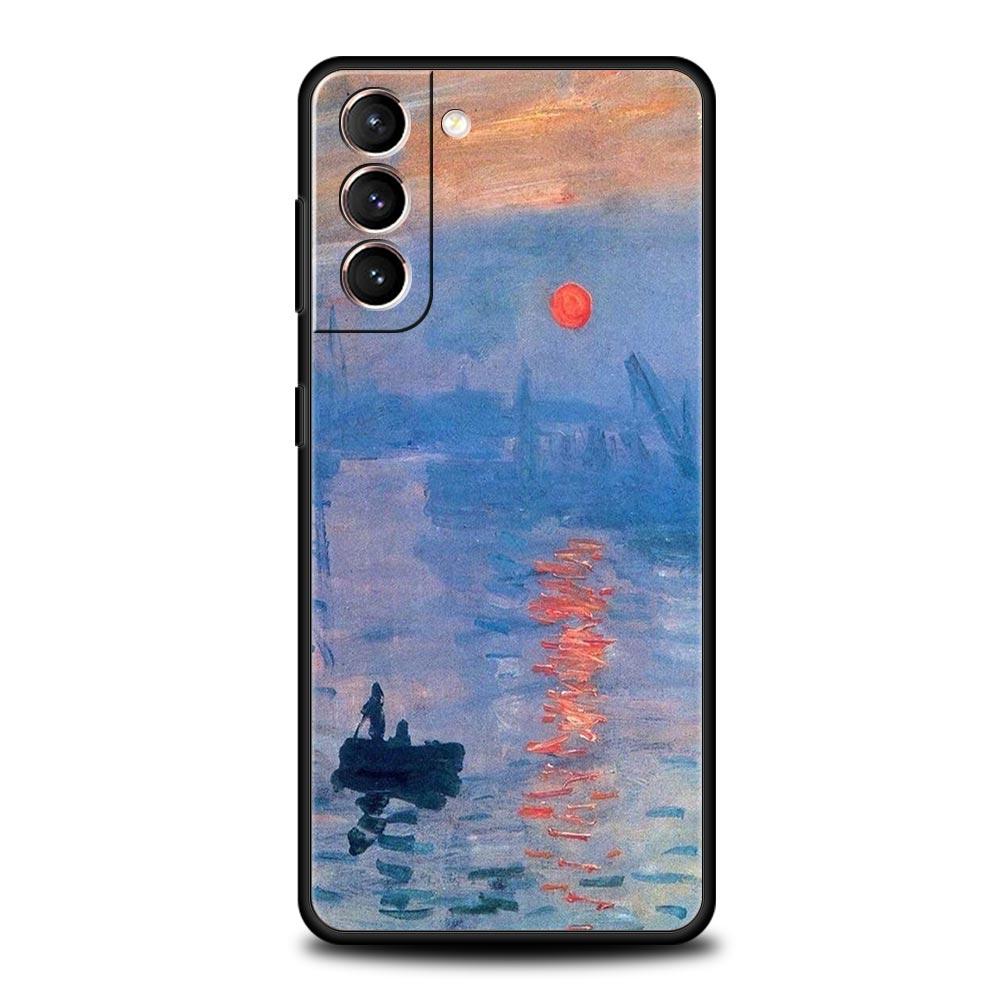 Handyhülle für Samsung Galaxy S24 S23 S22 Ultra S20 S21 FE 5G S10 S9 Plus S10E S8 S7 Edge Weiche Silikonhülle Claude Monet Kunst