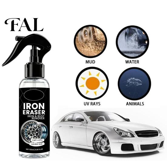 Iron Particle Remover Spray for Cars, Rust Wheels Brake Dust, Eraser 120ml Metal Cleaner Auto Paint, Fast Dissolve Stain Car Paint