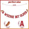 A Weenie Bit Older Banner - Hot Dog Birthday Decor, Retro BBQ Cookout Theme Birthday Party Decorations Red Glitter