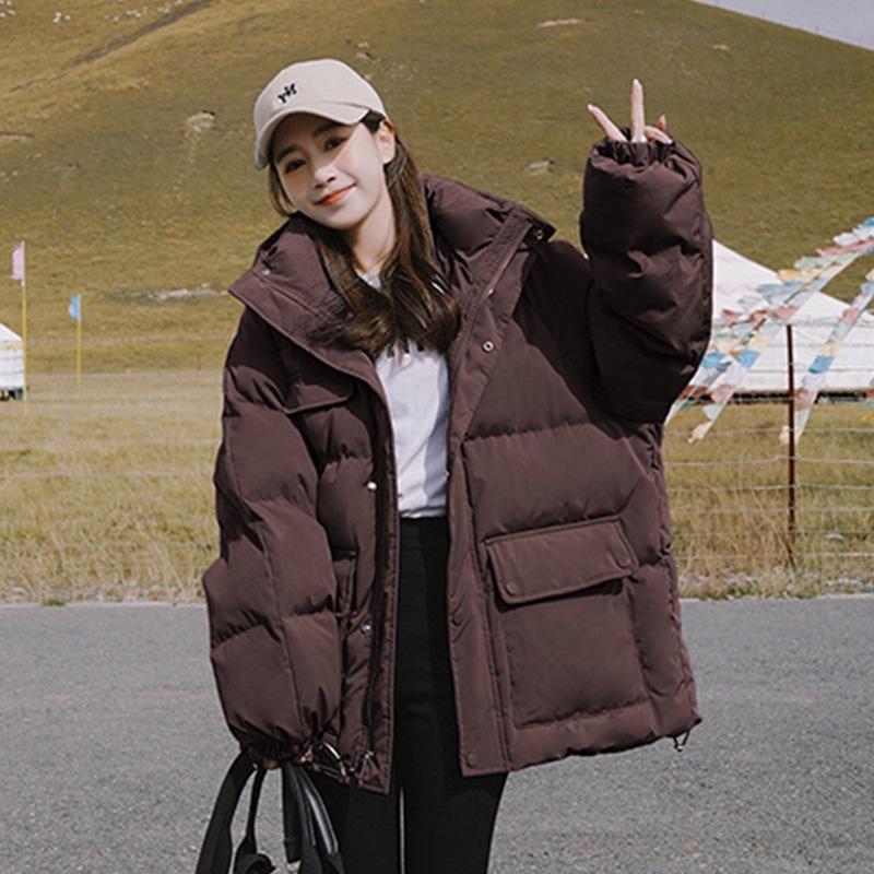 Winter new loose and thin Korean version cotton-padded clothes, small down cotton-padded clothes, short hooded jacket
