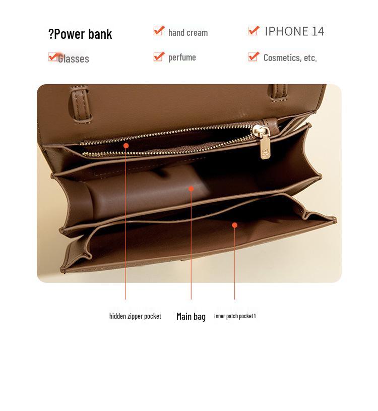 2025 Women's Genuine Leather Tofu Crossbody Bag - Fashionable Summer Shoulder Bag